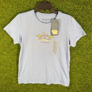 Life Is Good Womens Crusher Lite T Shirt Social Network Beach M Graphic Tee NWT
